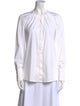 Brunello Cucinelli Mock Neck Long Sleeve Button-Up Top