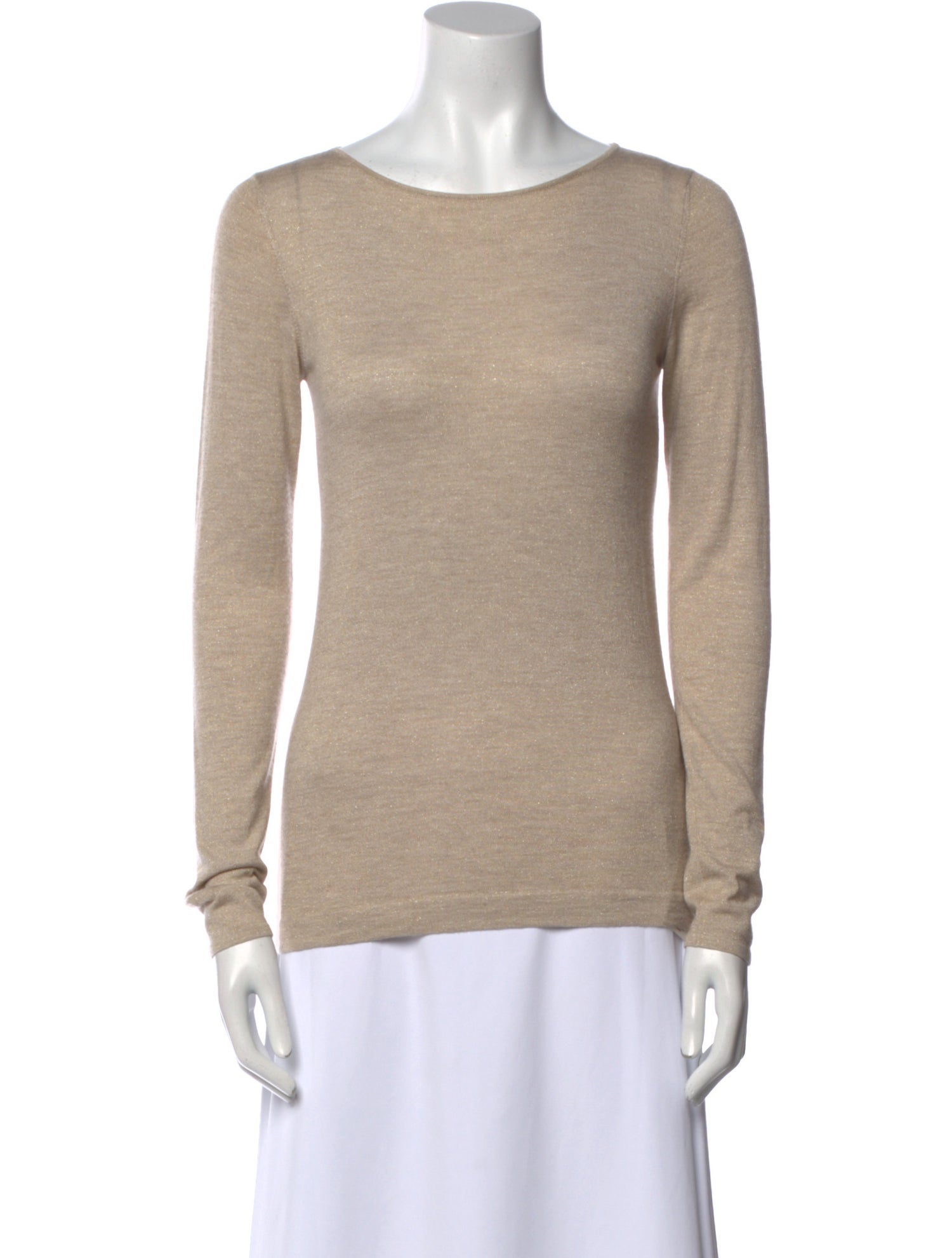Brunello Cucinelli Bateau Neckline Long Sleeve Top