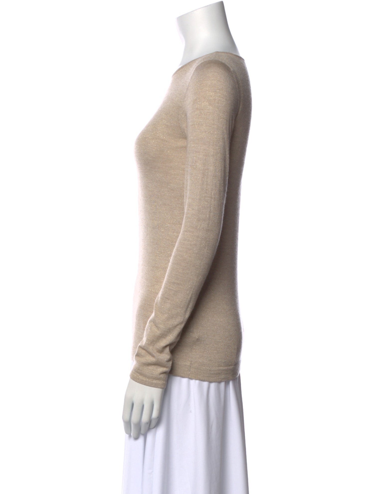 Brunello Cucinelli Bateau Neckline Long Sleeve Top