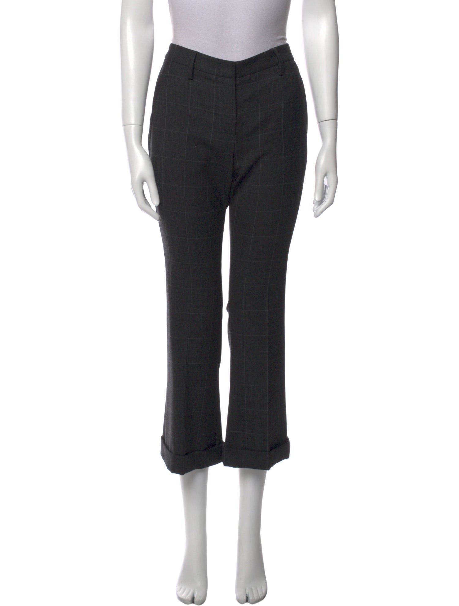 Brunello Cucinelli Plaid Print Wide Leg Pants