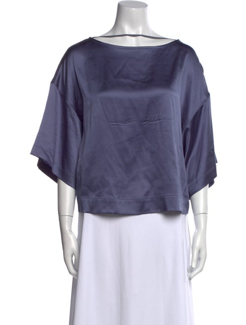 Brunello Cucinelli Bateau Neckline Three-Quarter Sleeve Blouse