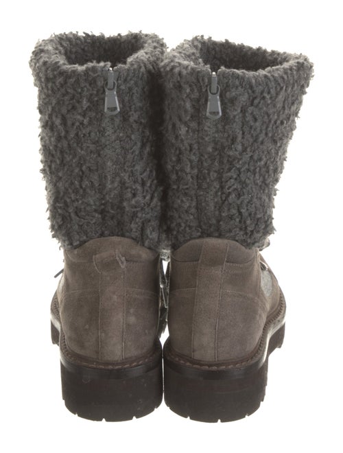 Brunello Cucinelli Suede Beaded Accents Combat Boots