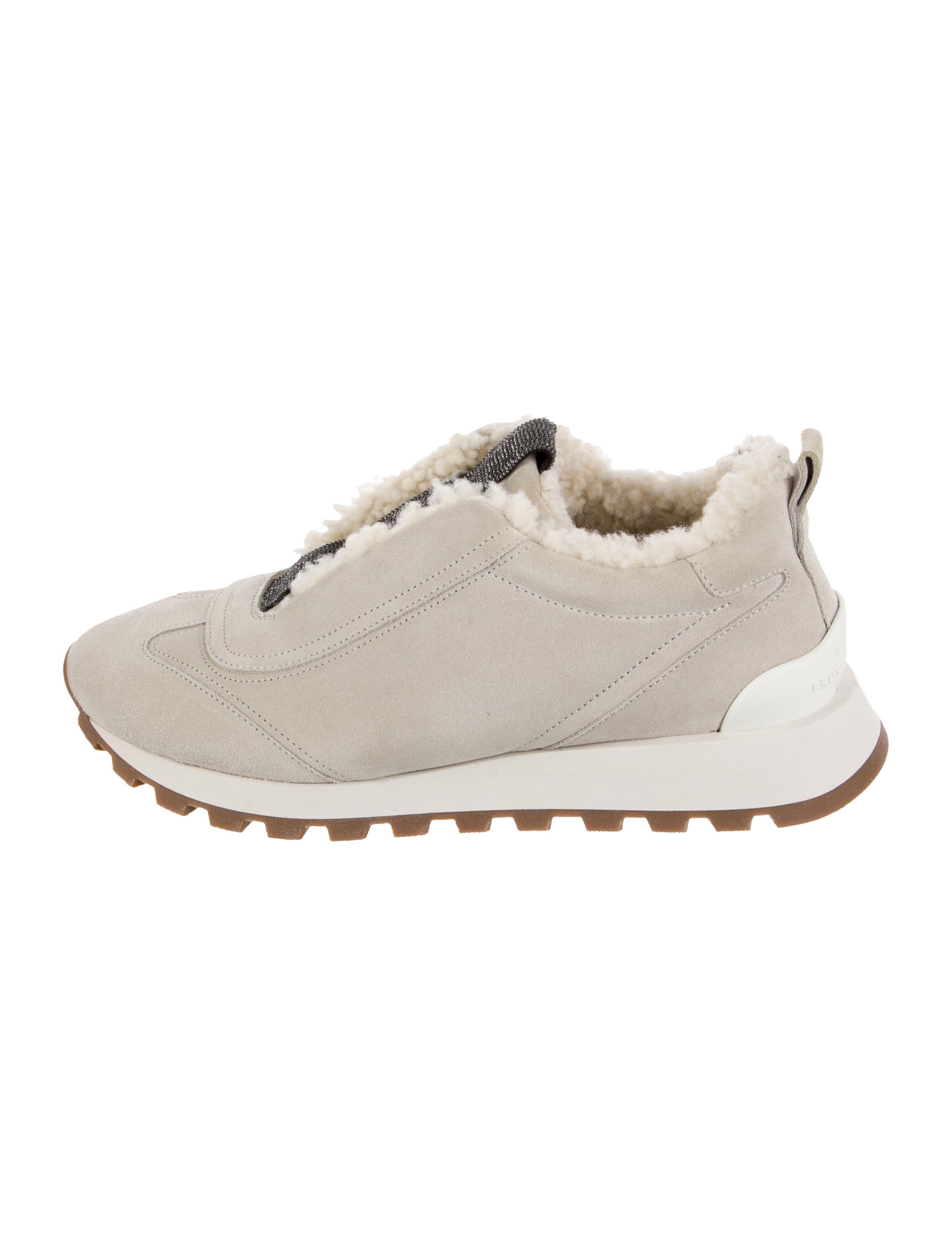 Brunello Cucinelli Suede Beaded Accents Sneakers