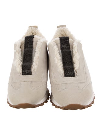 Brunello Cucinelli Suede Beaded Accents Sneakers