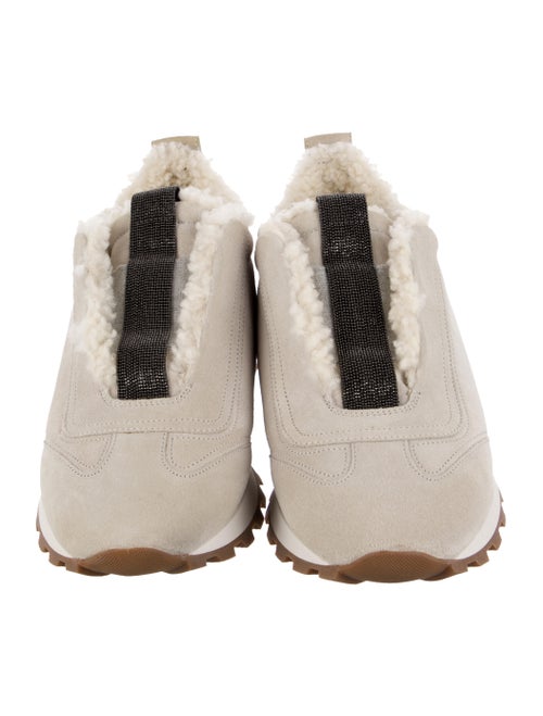 Brunello Cucinelli Suede Beaded Accents Sneakers