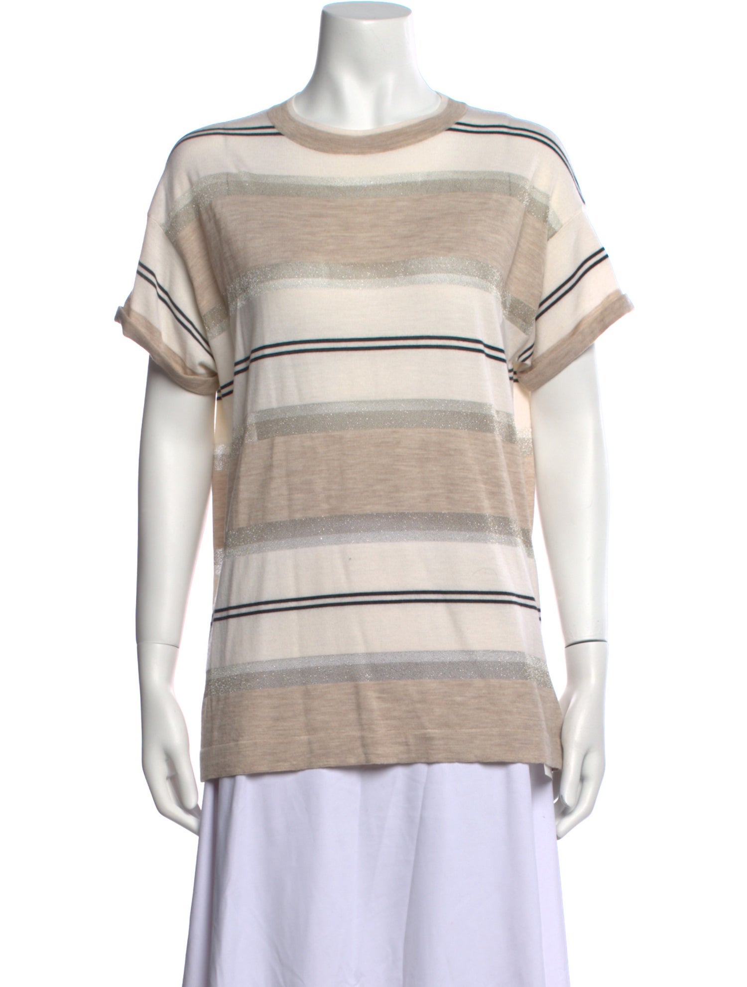 Brunello Cucinelli Virgin Wool Striped T-Shirt