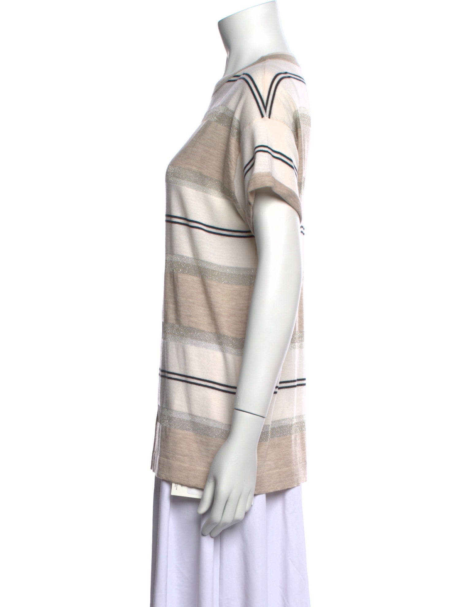 Brunello Cucinelli Virgin Wool Striped T-Shirt
