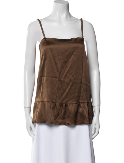 Brunello Cucinelli Silk Square Neckline Top