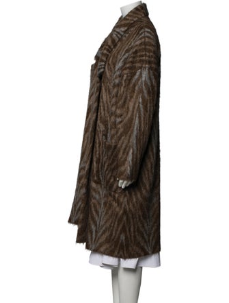 Brunello Cucinelli Animal Print Faux Fur Coat