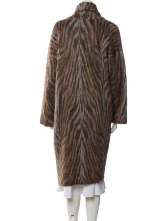 Brunello Cucinelli Animal Print Faux Fur Coat