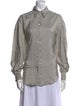Brunello Cucinelli Silk Striped Button-Up Top