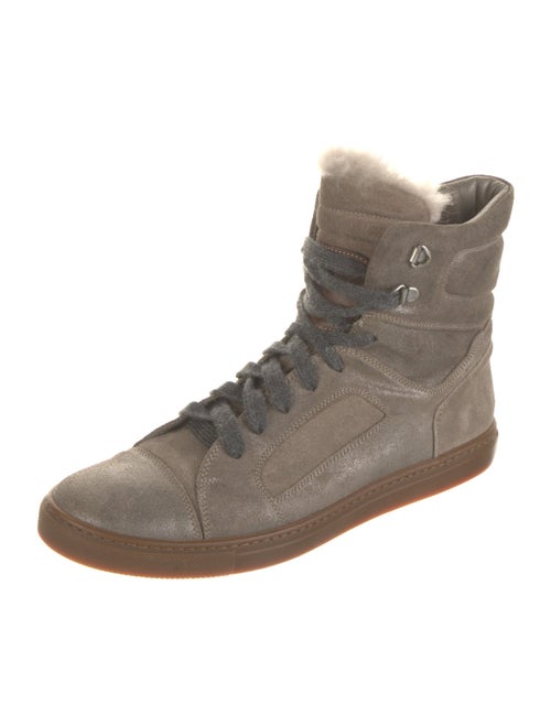 Brunello Cucinelli Monili Suede Combat Boots