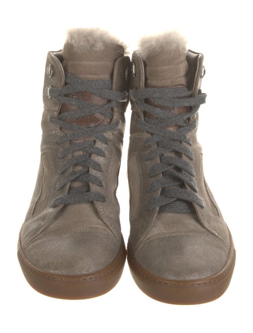 Brunello Cucinelli Monili Suede Combat Boots