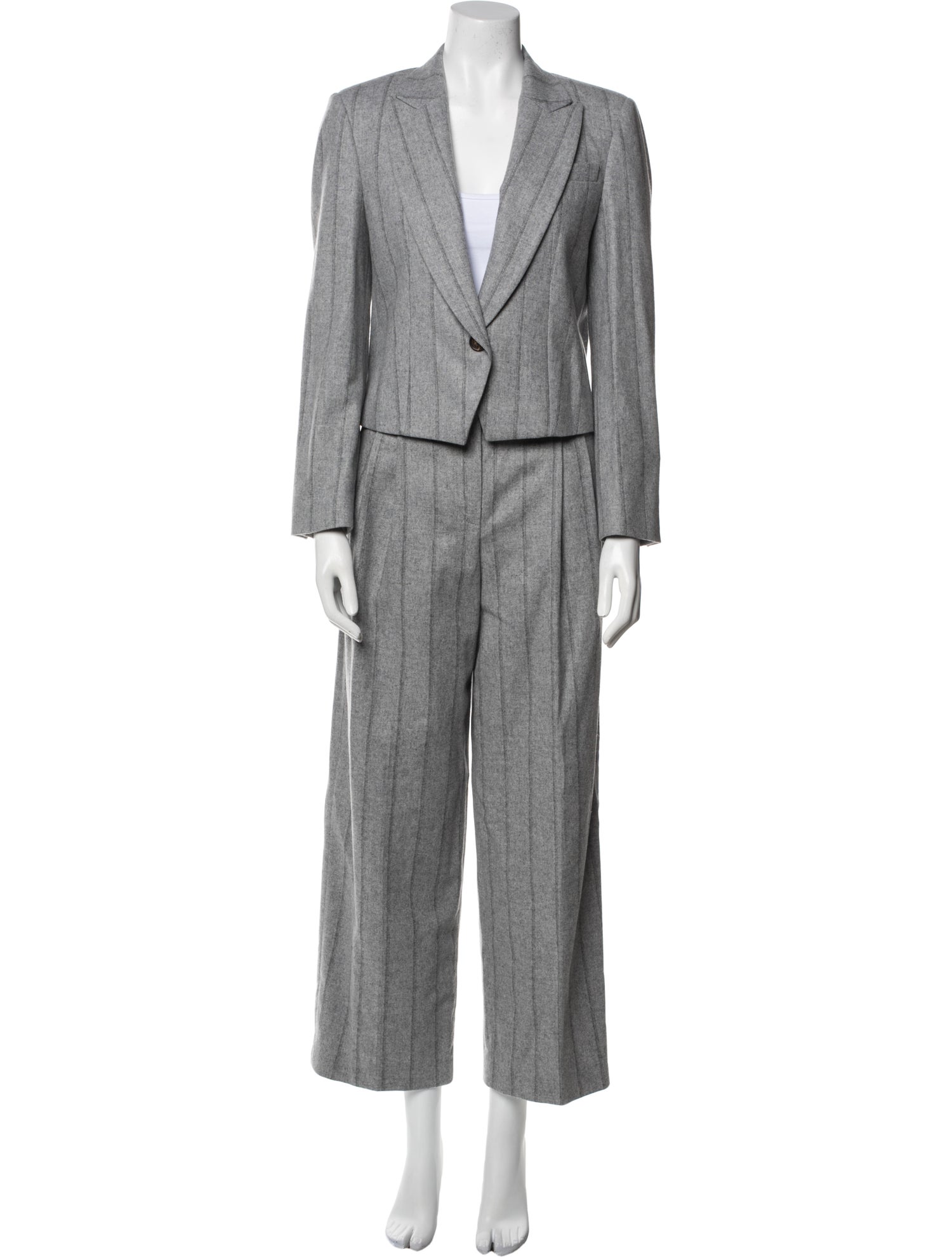 Brunello Cucinelli Virgin Wool Striped Pantsuit