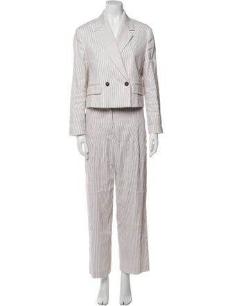Brunello Cucinelli Linen Striped Pantsuit