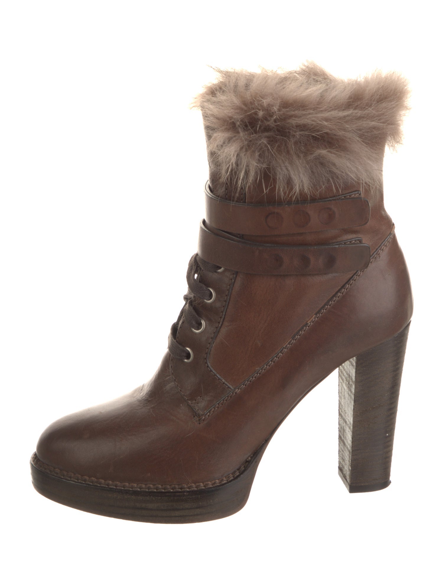 Brunello Cucinelli Leather Lace-Up Boots