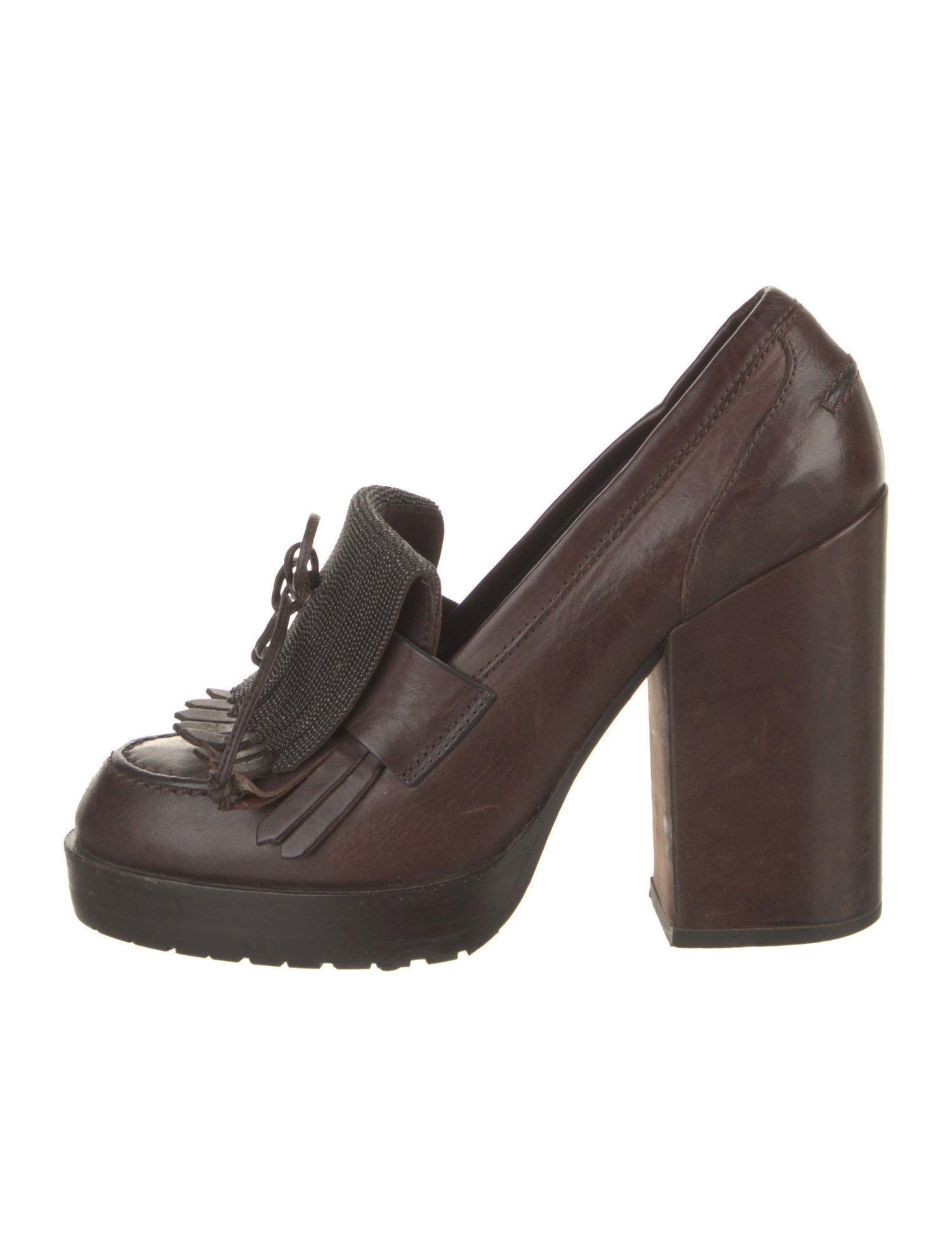 Brunello Cucinelli Monili Leather Pumps