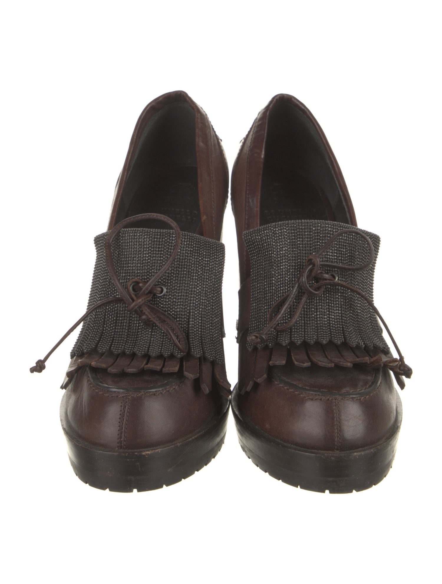 Brunello Cucinelli Monili Leather Pumps