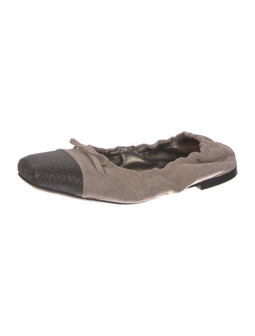 Brunello Cucinelli Monili Suede Ballet Flats