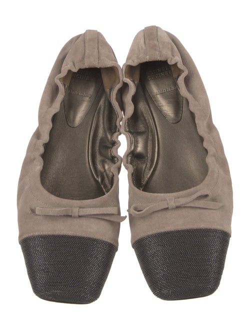 Brunello Cucinelli Monili Suede Ballet Flats