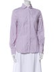 Brunello Cucinelli Striped Long Sleeve Button-Up Top