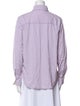 Brunello Cucinelli Striped Long Sleeve Button-Up Top
