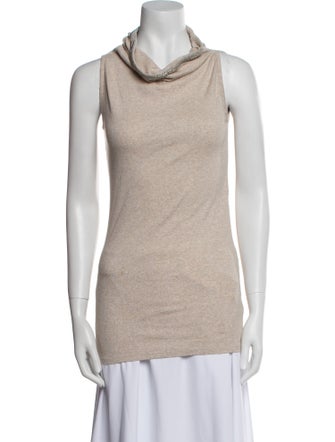 Brunello Cucinelli Cowl Neck Sleeveless Top