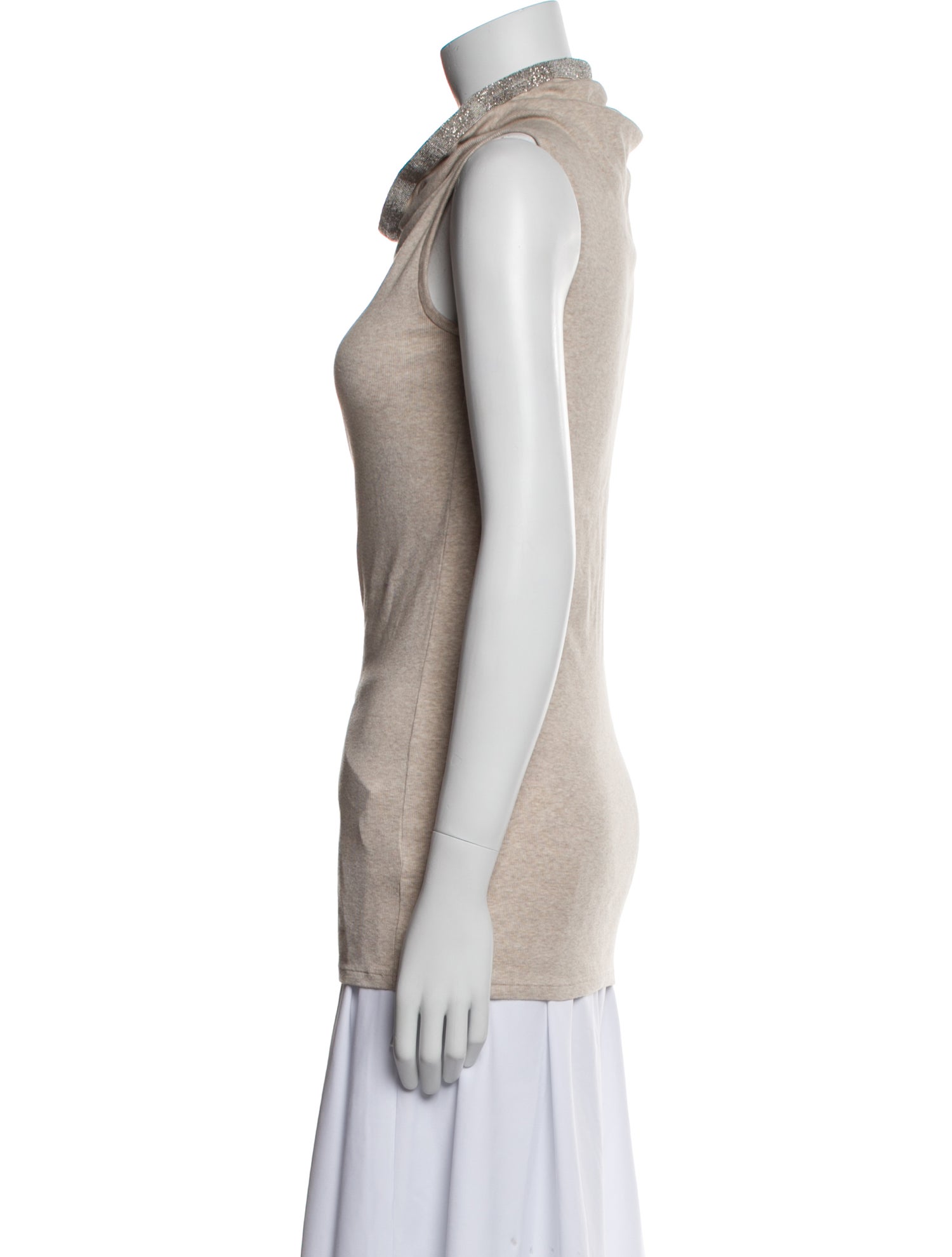 Brunello Cucinelli Cowl Neck Sleeveless Top