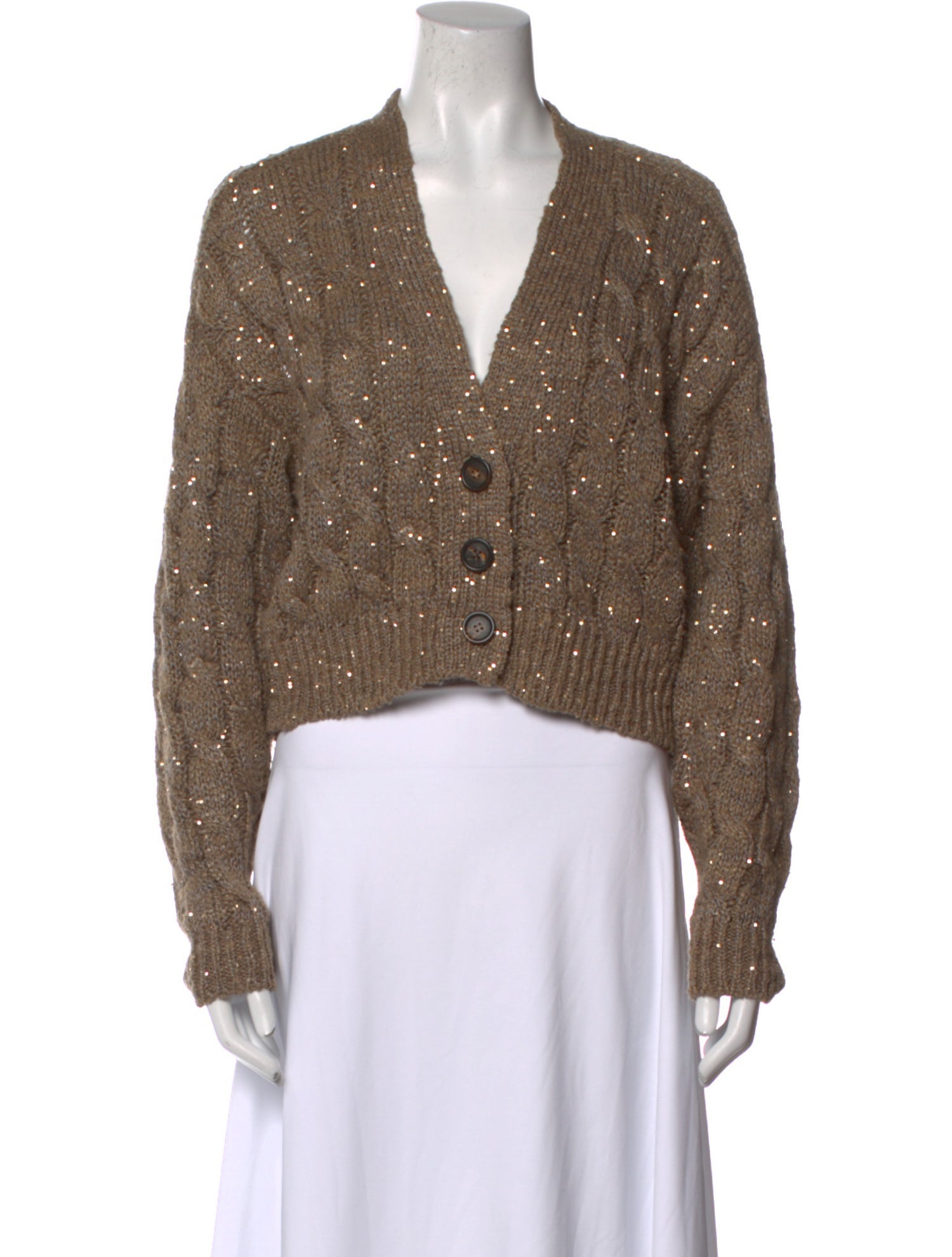 Brunello Cucinelli Silk V-Neck Sweater