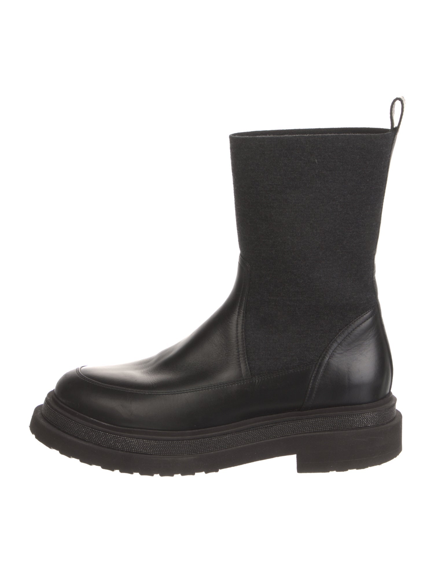 Brunello Cucinelli Monili Leather Chelsea Boots