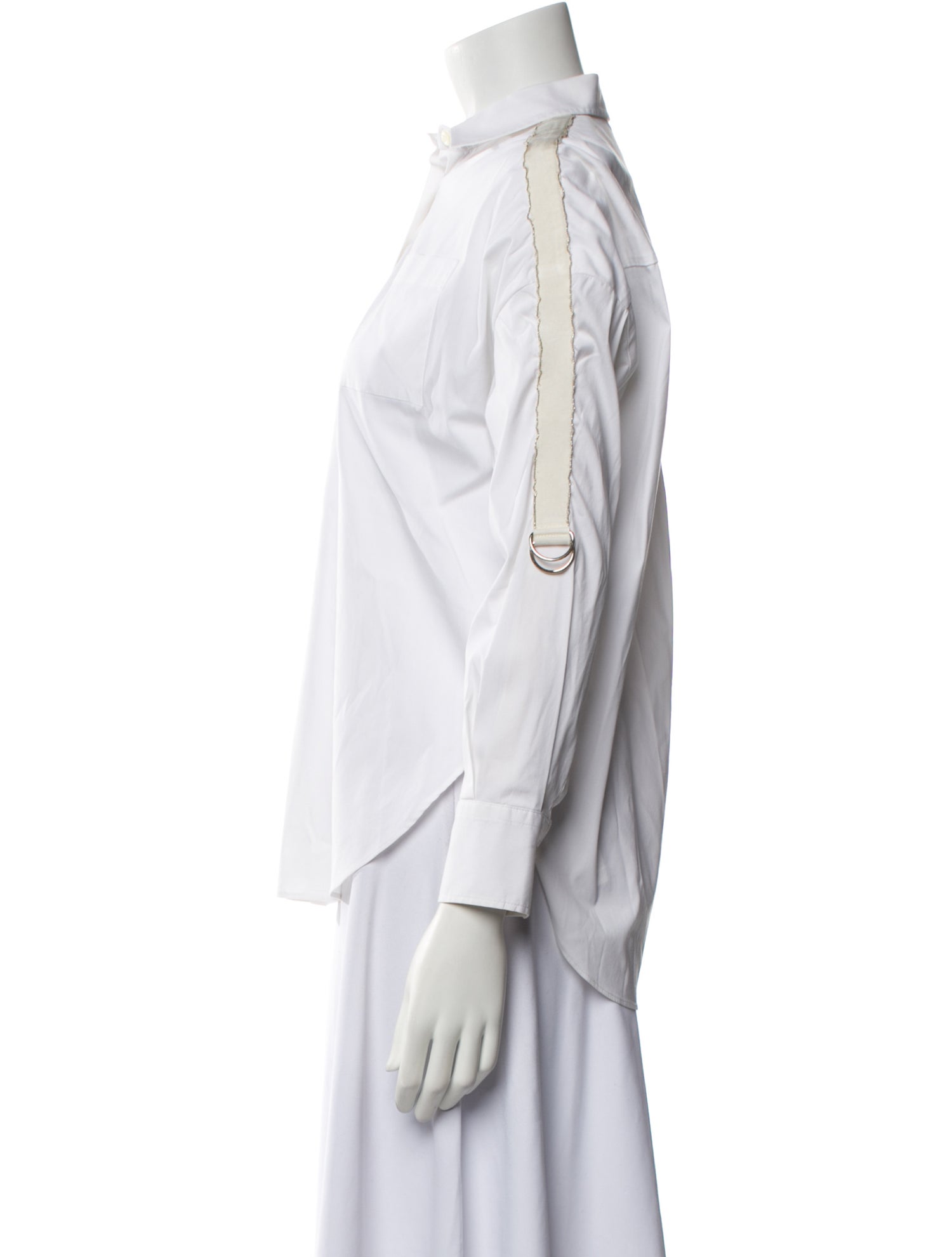 Brunello Cucinelli Three-Quarter Sleeve Button-Up Top