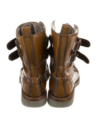 Brunello Cucinelli Monili Leather Combat Boots