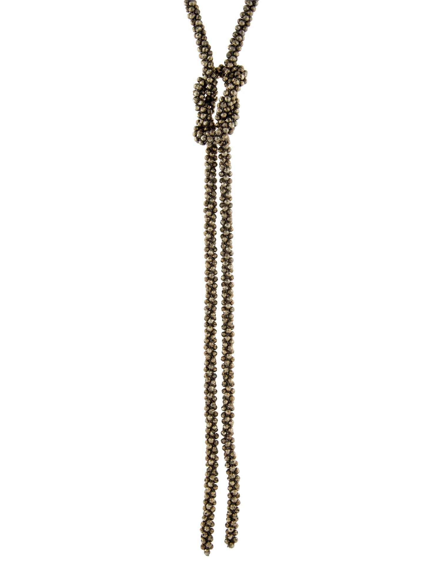 Brunello Cucinelli Beaded Knot Lavalier Necklace