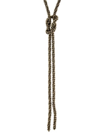 Brunello Cucinelli Beaded Knot Lavalier Necklace
