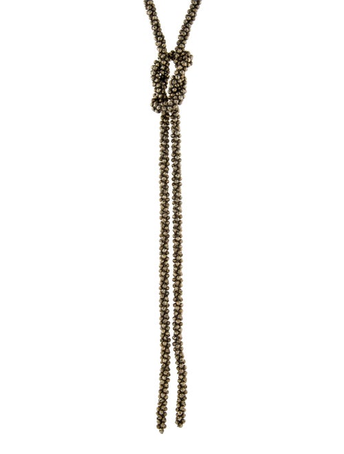 Brunello Cucinelli Beaded Knot Lavalier Necklace