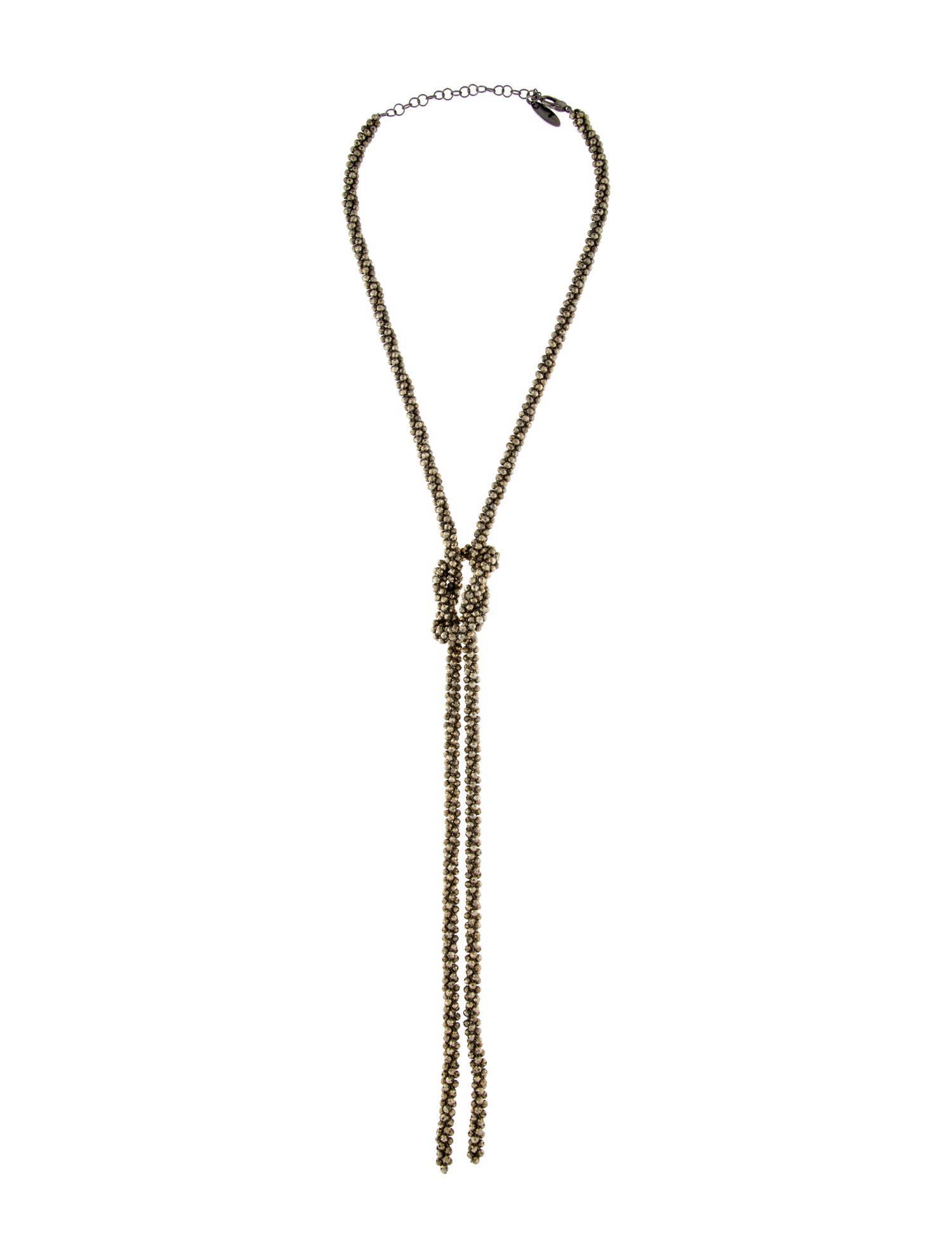 Brunello Cucinelli Beaded Knot Lavalier Necklace