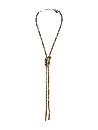 Brunello Cucinelli Beaded Knot Lavalier Necklace