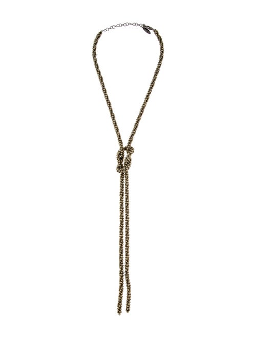 Brunello Cucinelli Beaded Knot Lavalier Necklace