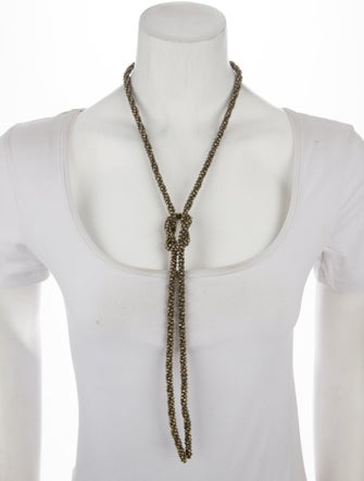 Brunello Cucinelli Beaded Knot Lavalier Necklace