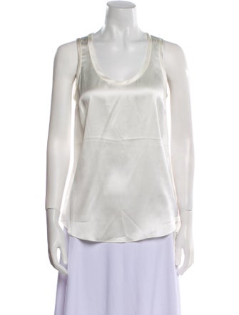 Brunello Cucinelli Silk Scoop Neck Top