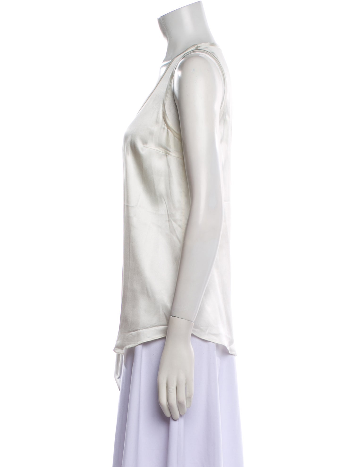 Brunello Cucinelli Silk Scoop Neck Top