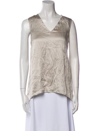 Brunello Cucinelli Silk V-Neck Top