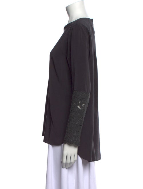 Brunello Cucinelli Silk Crew Neck Blouse