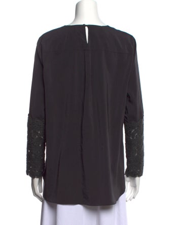 Brunello Cucinelli Silk Crew Neck Blouse