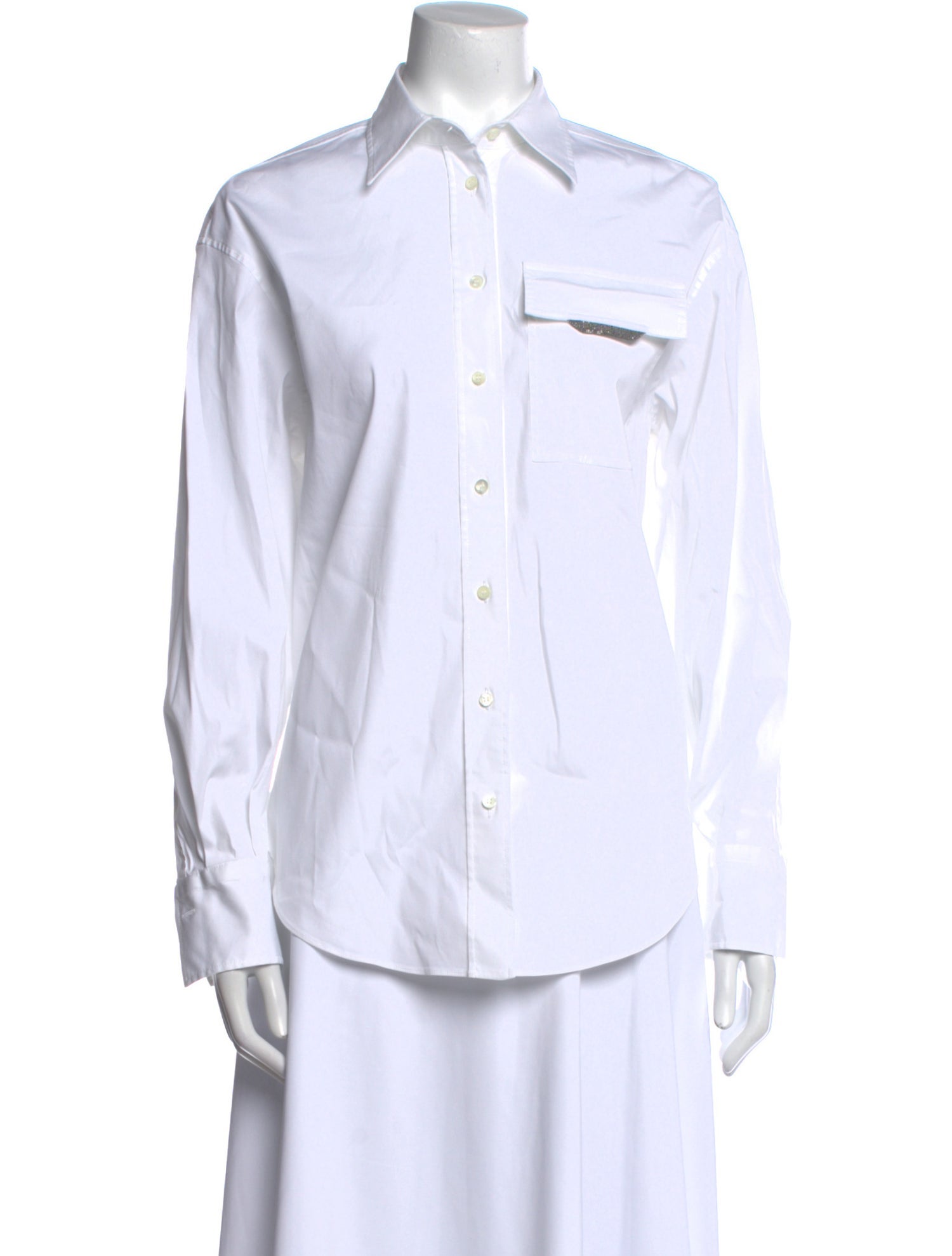 Brunello Cucinelli Long Sleeve Button-Up Top