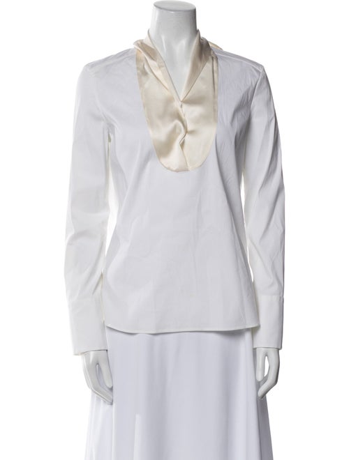 Brunello Cucinelli V-Neck Long Sleeve Blouse