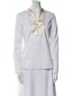 Brunello Cucinelli V-Neck Long Sleeve Blouse