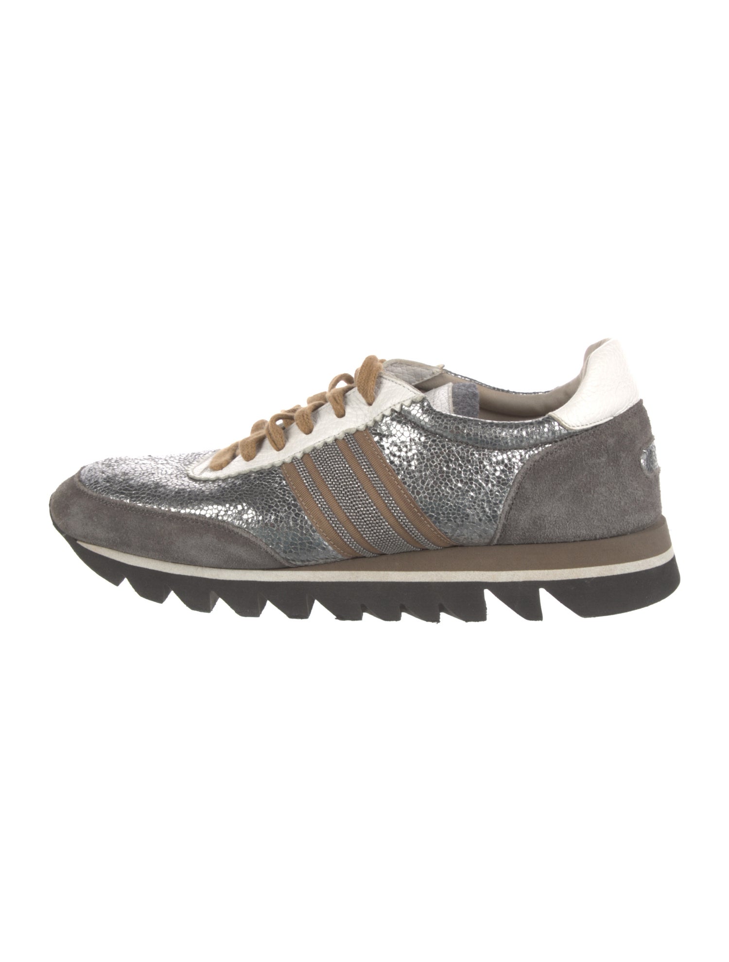 Brunello Cucinelli Glitter Colorblock Pattern Sneakers
