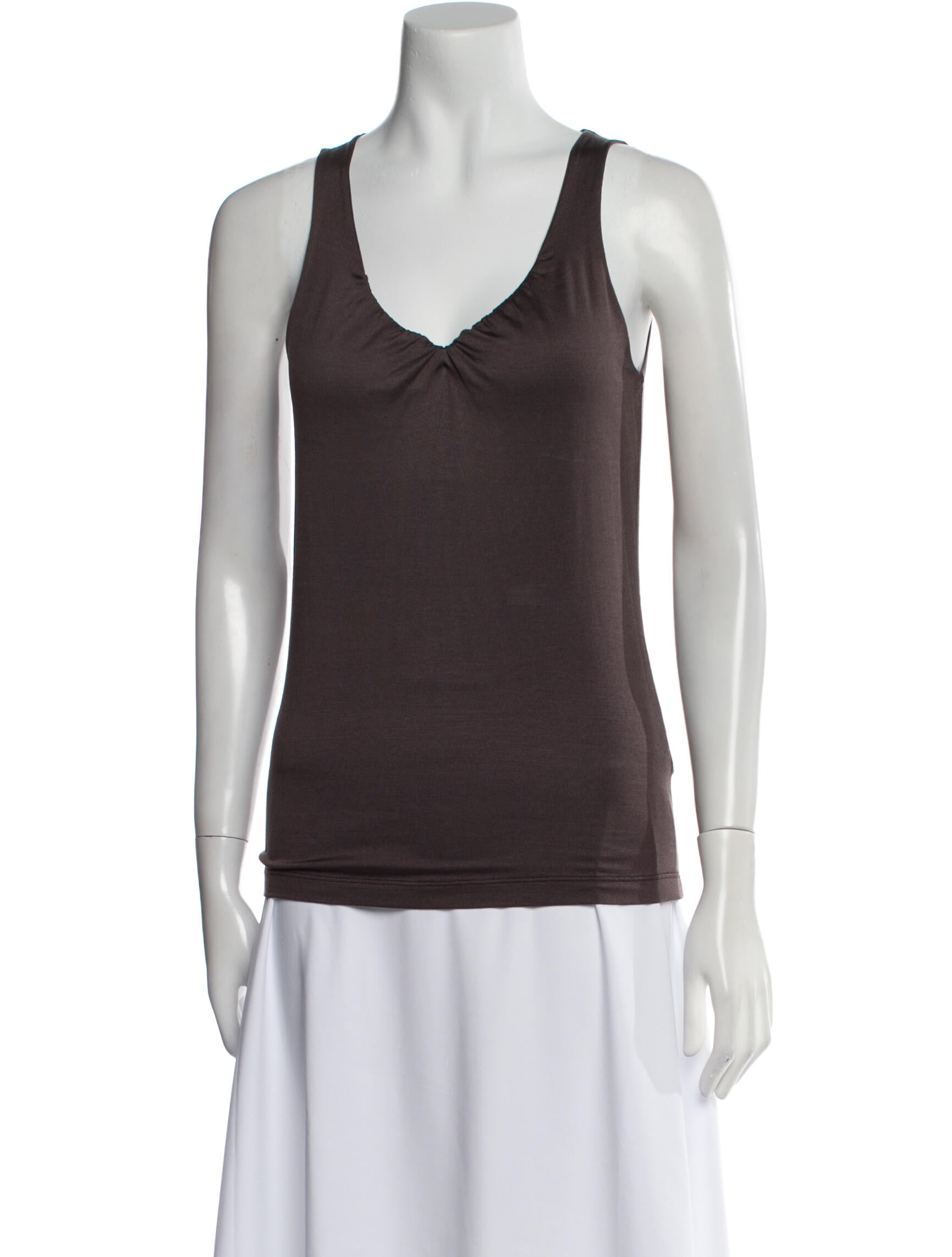 Brunello Cucinelli Silk V-Neck Top