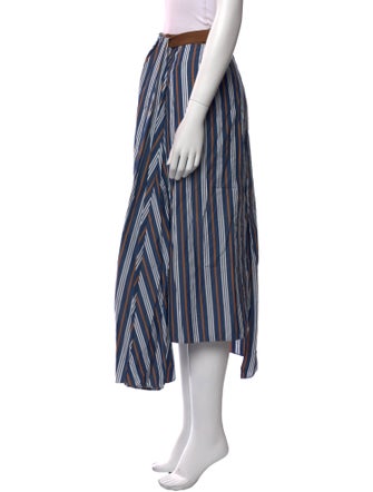 Brunello Cucinelli Striped Midi Length Skirt